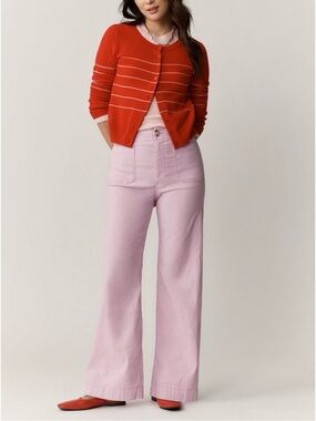 Anthropologie Colette Magic Fabric Full Length Pants Maeve Lilac 29 petite NWT
